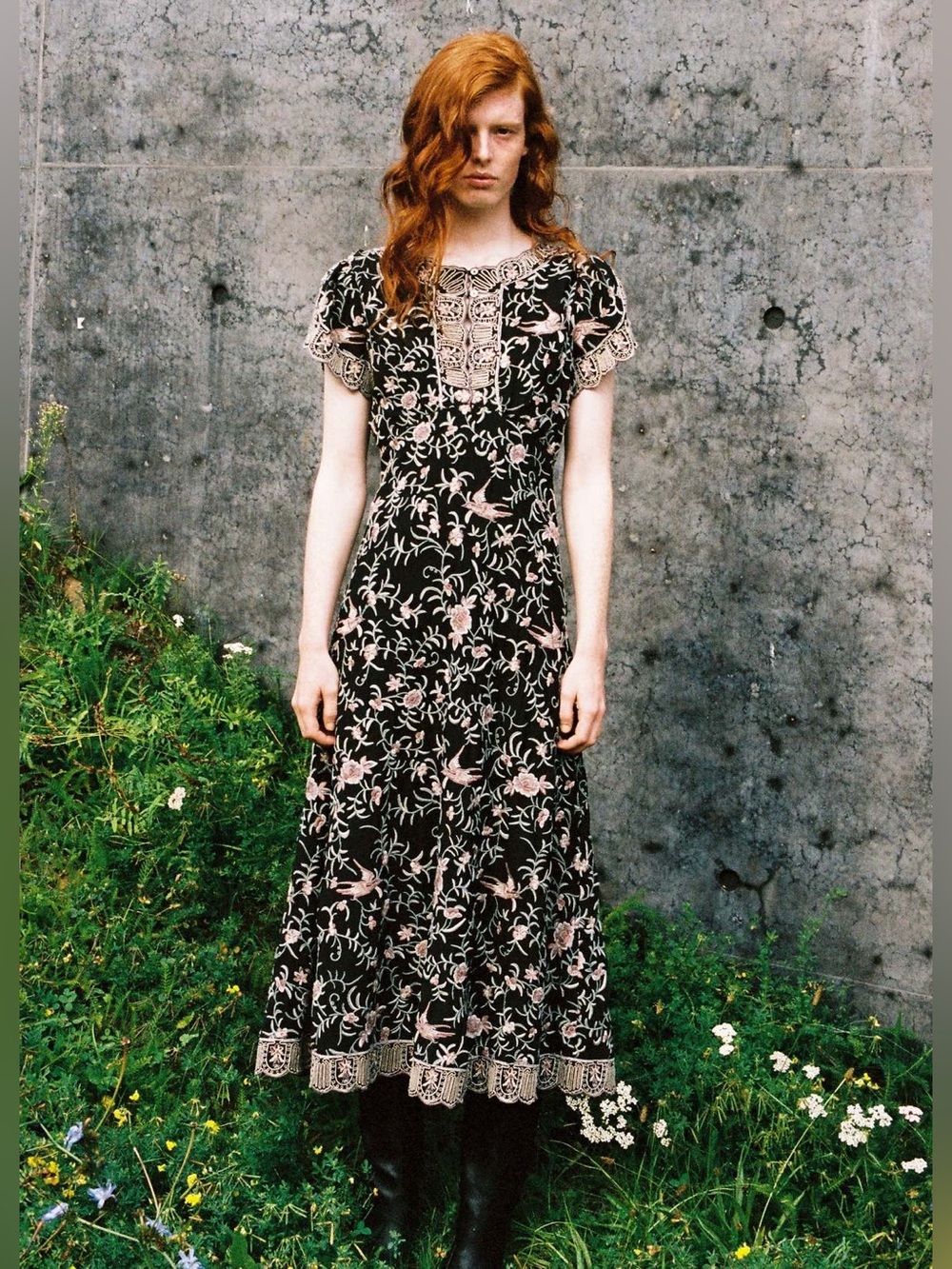 NWT $595 Sea New York Lacey Embroidered Dress In Black